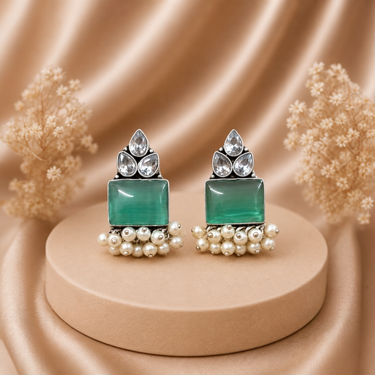Binda Brass Studs - Mint
