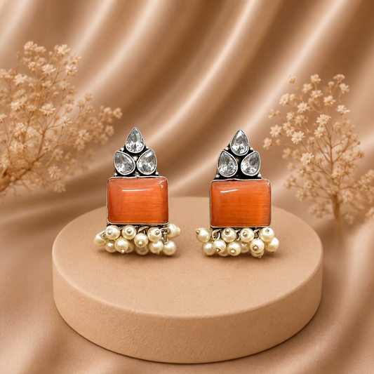 Binda Brass Studs - Orange