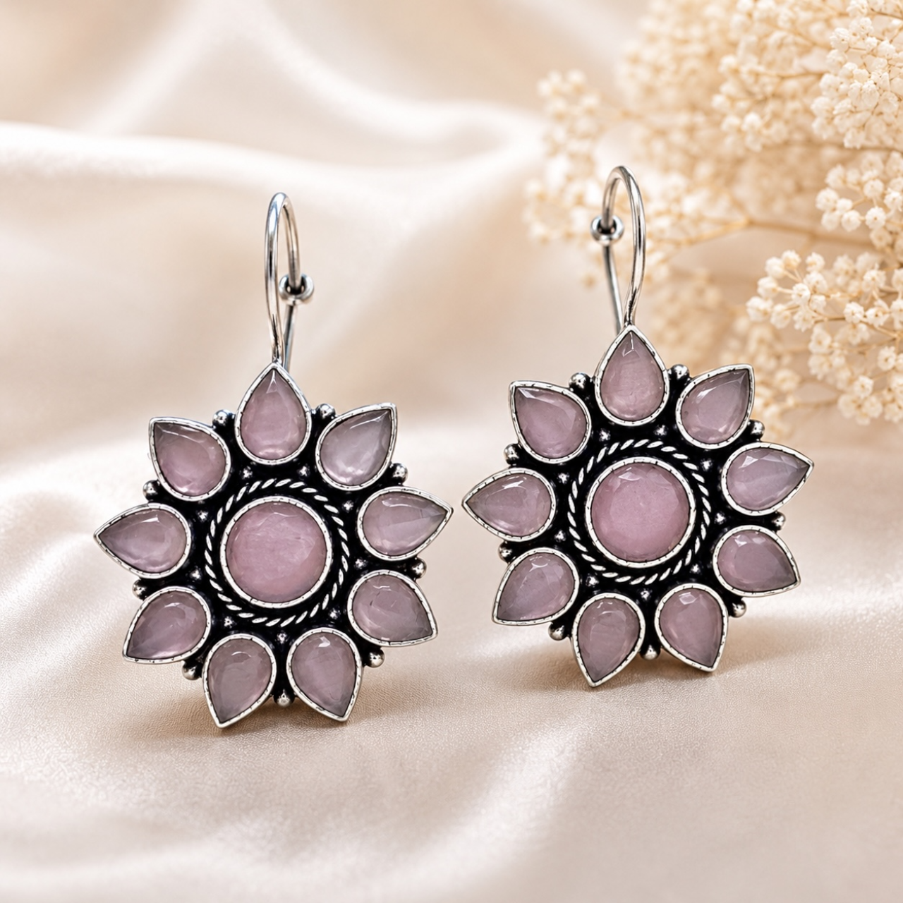 Hina Brass Studs - Pink