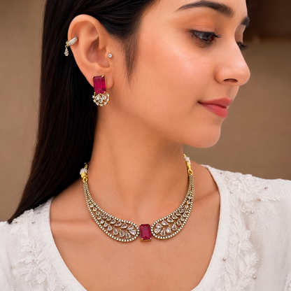 Ruhi Ad Hasli Necklace - Pink