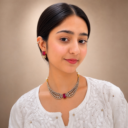 Ruhi Ad Hasli Necklace - Pink