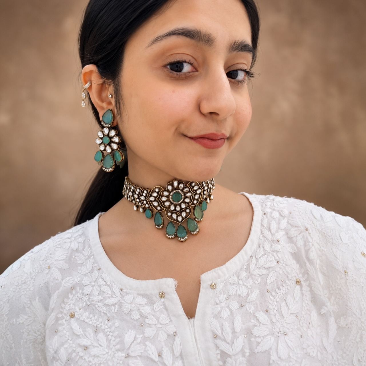 Zara Moissanite Choker - Mint